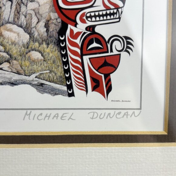 Vintage Michael Duncan Print of Scent of Spring Signed Framed Grizzly Bear Art - Picture 3 of 16